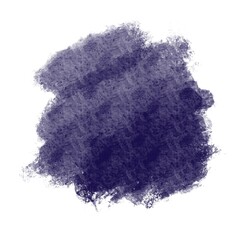 A smear of blue paint on a white background. Digital illustration made by hand.