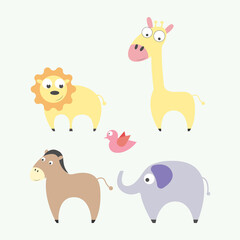 animal character cartoon simple vector illustration