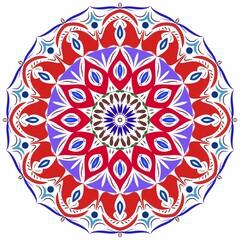 Mandala flower decoration, hand drawn round ornament
