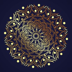 Mandala art ornament Luxury, with gold color