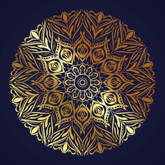 Mandala art ornament Luxury, with gold color