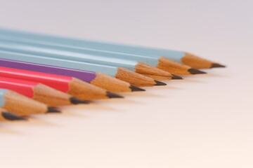 Obraz premium Back to school, colored pencils white background and space for text