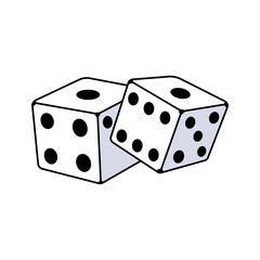 Cartoon Two Dice Vector Illustration