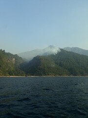 Lago Sur de Chile. Incendio