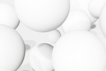 Realistic spherical 3D background image Abstract white background A white ball floating on the scene Suitable for printing and graphic design