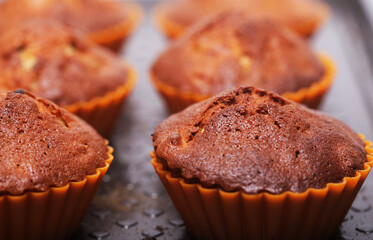 fresh pastries, cupcakes close up picture