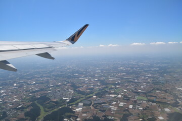 The view of Chiba from an airplane in Japan