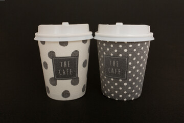 カップ,紙,使い捨て,ホット,カフェ,飲み物,プラスチック,コップ,容器,デスク,ドリンク,ふた,蓋,二人