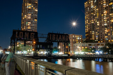 Manhattan Skyline over the East River from Long Island City at Dusk