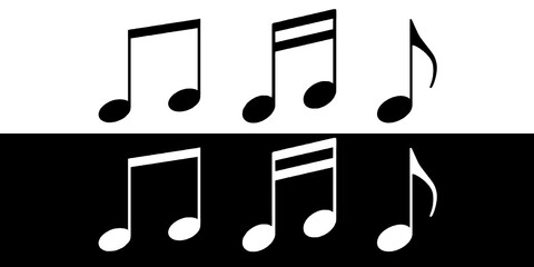 set of musical notes, set of vector musical notes, vector set of music notes