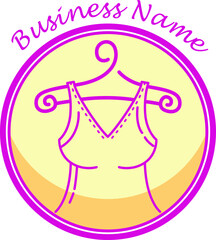 hanger and shirt vector logo, perfect for boutique or sewing business logos