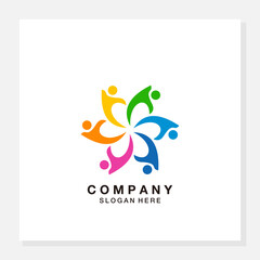 Human charity social with stars concept logo vector
