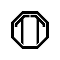TT initial monogram logo, octagon shape, black color