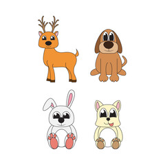 illustration vector graphic of cute animal character cartoon isolated, perfect for cover, book, birthday card, gift card, wrap paper, sticker, t-shirt, memo, decoration