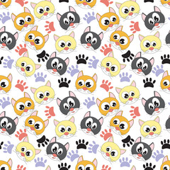 seamless pattern with cute animal character