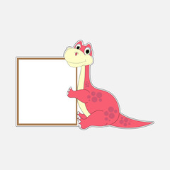 illustration vector graphic of cute dinosaur animal character cartoon isolated, perfect for cover, book, birthday card, gift card, wrap paper, sticker, t-shirt, memo, decoration