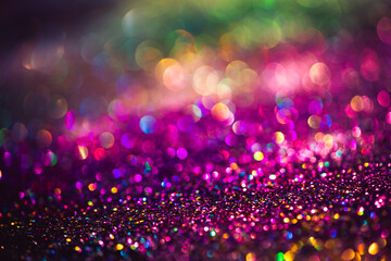 bokeh effect glitter colorful blurred abstract background for birthday, anniversary, wedding, new...