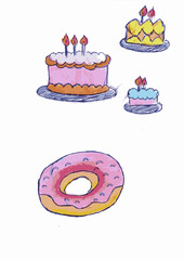 birthday cake with candles