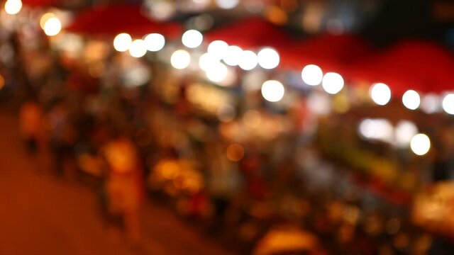 Blurred night street market  on  Witchayanon road ,in Chiangmai  Thailand