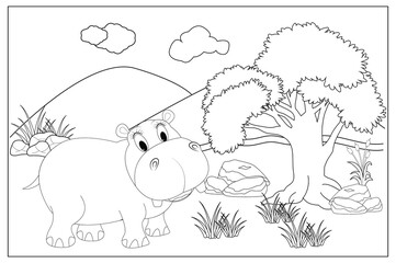 coloring cute animal for kids