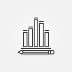 Pencil with Sound Wave line icon. Sound Design or Editing vector concept outline symbol