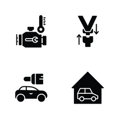 Car Maintenance Glyph Vector Icons