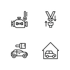 Car Maintenance Line Vector Icons