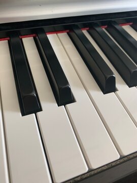 piano keys close up