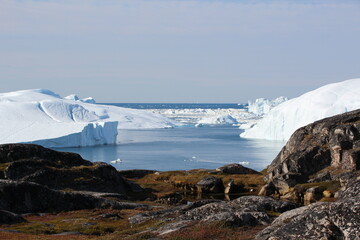 View of the Sermeq Kujalleq glacier, Ilulissat, Greenland.