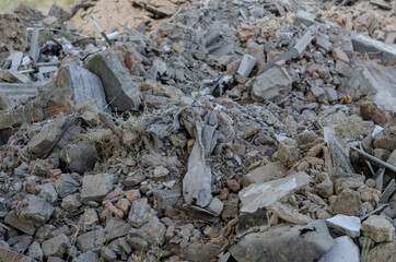 Diverse construction waste background.