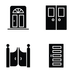 Doors Glyph Vector Icons