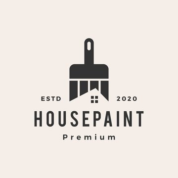 house paint hipster vintage logo vector icon illustration