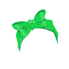 Female hair bandana or ribbon with bow cartoon vector illustration isolated.