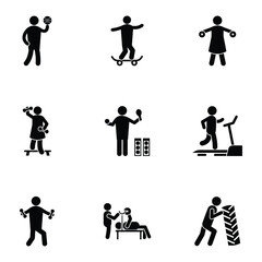 Exercises and Workout Glyph Icons 