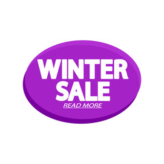 Winter Sale tag, bubble banner design template, app icon, vector illustration