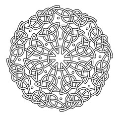 Fototapeta premium Celtic style tribal pattern on black and white color. Use it for package, logo or poster design.