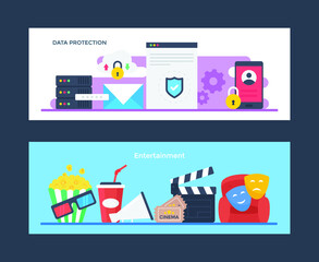 Data Protection and Entertainment Illustrations 