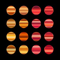 Metal gold color palette. Orange red steel texture