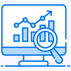 
Market analytics vector, flat icon of merker research 
