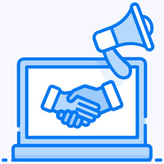 
Vector design of megaphone with relationship marketing, flat icon design 
