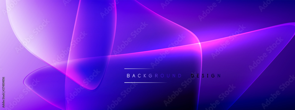 Wall mural vector abstract background - liquid bubble shapes on fluid gradient with shadows and light effects. 