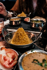 Assortment of traditional Indian food