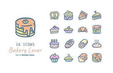 Bakery Lover vector icon collection