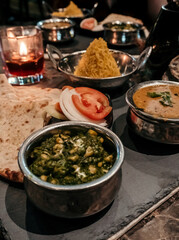 Assortment of traditional Indian food