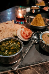 Assortment of traditional Indian food