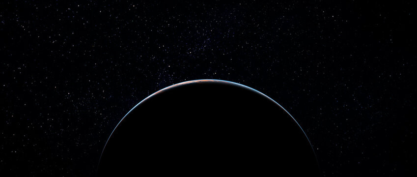 Dawn on the blue planet Earth in space. Sunset panorama, Eclipse. Elements of this image are furnished by Japan Meteorological Agency