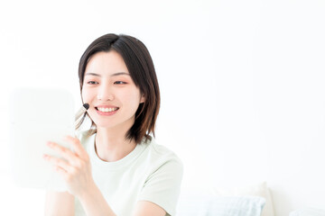 A beautiful young asian woman in make-up

