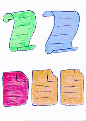 set of colorful labels