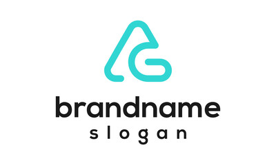 Initial AG logo design vector