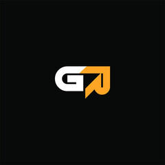 Fototapeta G R joint letter logo creative design obraz